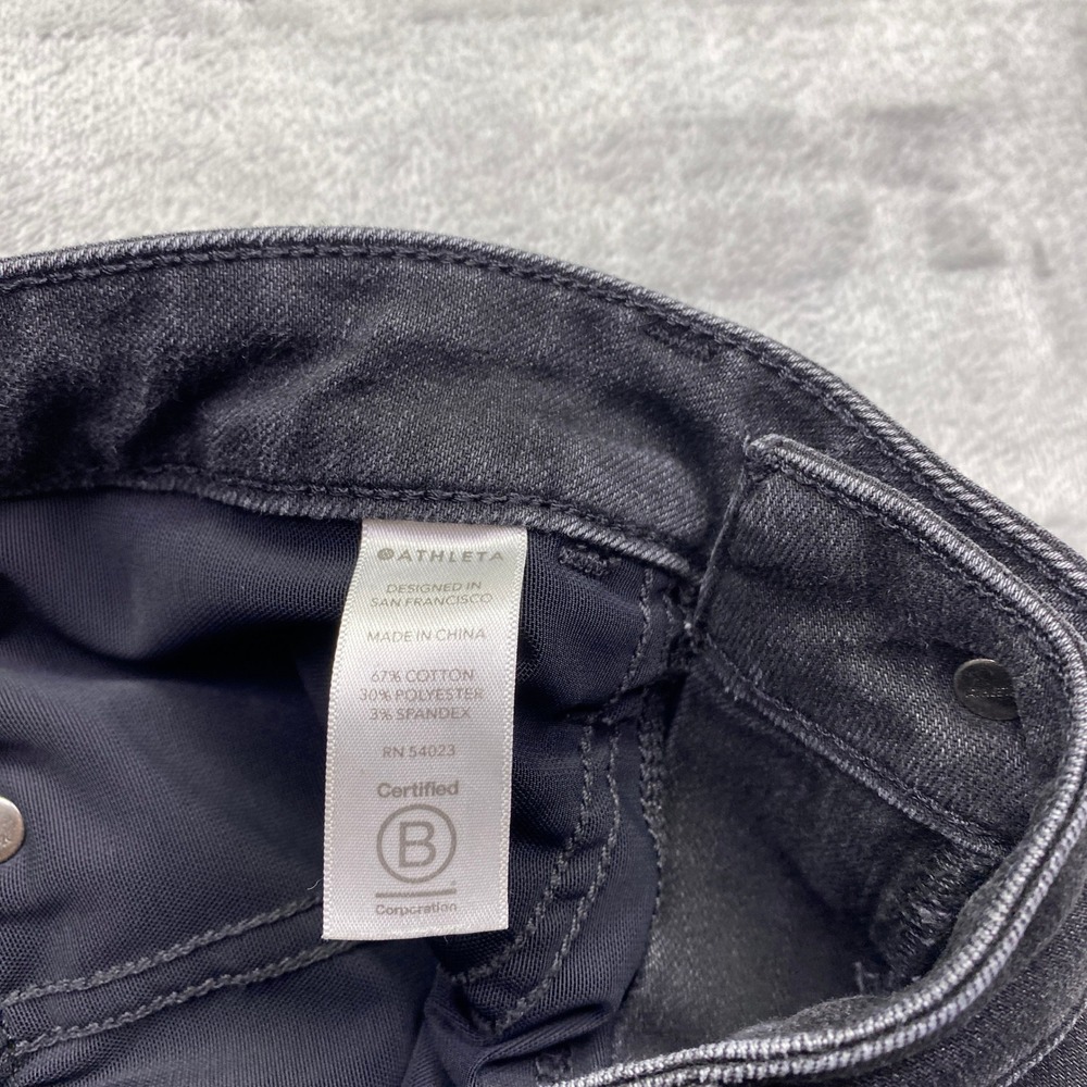 Athleta Sculptek Skinny Jeans Black Ankle Zip Performance Denim Size 10 Grunge - Picture 7 of 12